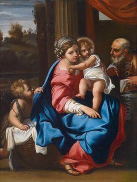 Die Heilige Familie Mit Dem Johannesknaben Oil Painting by Annibale Carracci