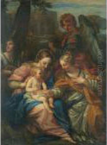 The Mystic Marriage Of Saint Catherine Oil Painting by Annibale Carracci