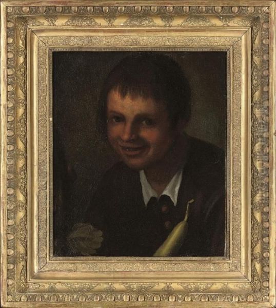 A Young Boy With Aubergines Oil Painting by Annibale Carracci