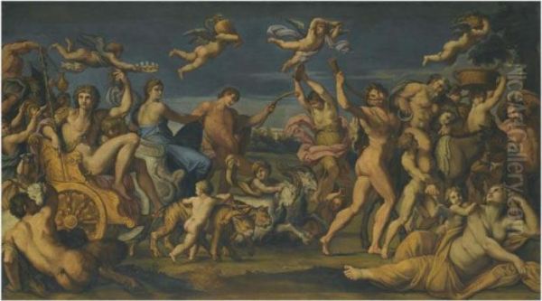 The Triumph Of Bacchus And Ariadne Oil Painting by Annibale Carracci