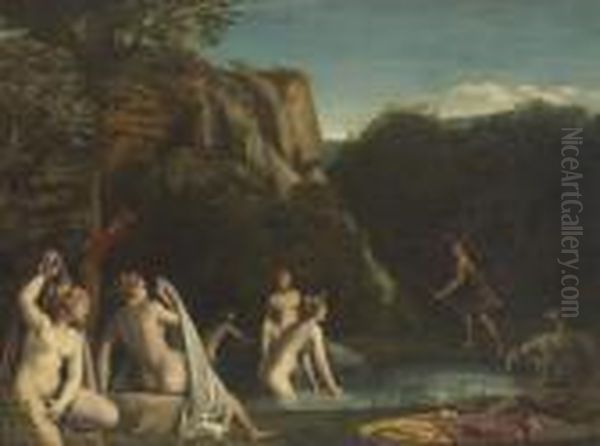 Diana And Actaeon Oil Painting by Annibale Carracci