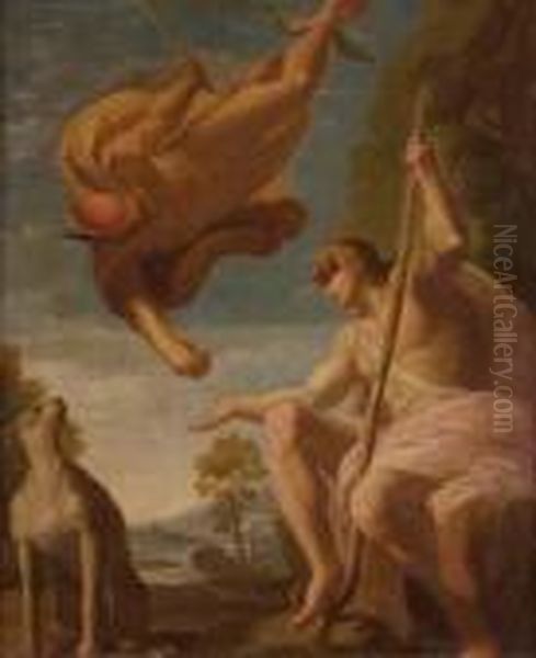 Mercurio Porge A Paride Il Pomo D'oro Oil Painting by Annibale Carracci