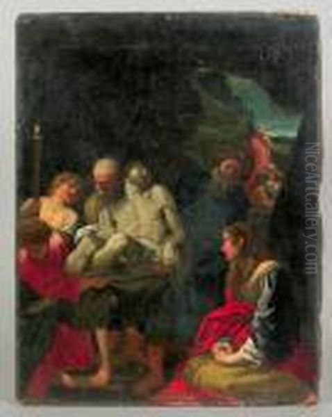 Depicting The Entombment Of Christ Oil Painting by Annibale Carracci