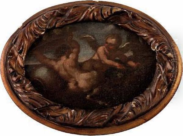 Satyr Mitfruchteschussel Und Eros Oil Painting by Annibale Carracci