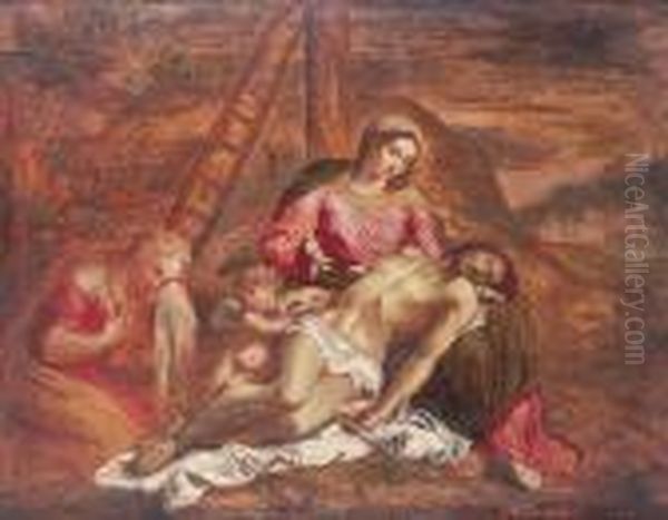 Piedad Oil Painting by Annibale Carracci