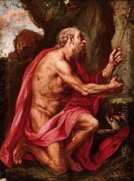 San Girolamo Penitente Oil Painting by Annibale Carracci