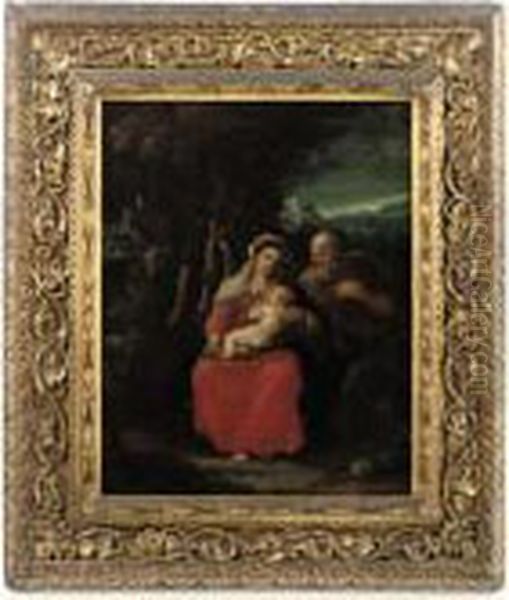 The Rest On The Flight Into Egypt Oil Painting by Annibale Carracci