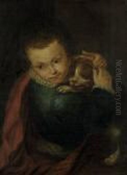 E - Nachfolge: Knabe Mit Hund Im Oil Painting by Annibale Carracci