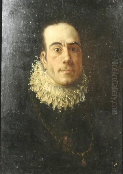 Ritratto Di Vomo Con Gorgera Oil Painting by Annibale Carracci