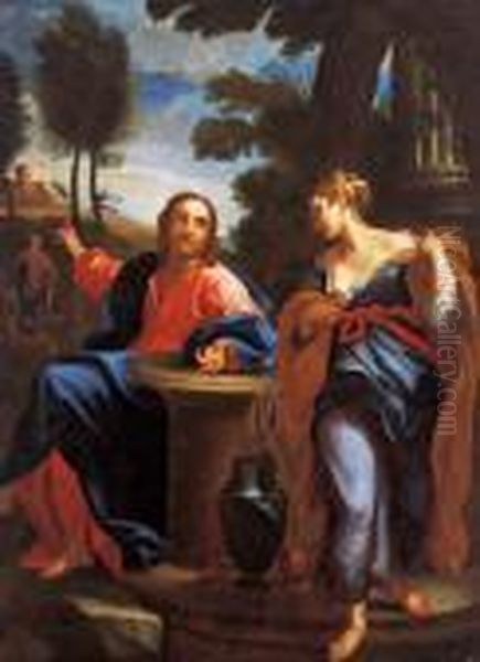 Cristo E La Samaritana Al Pozzo Oil Painting by Annibale Carracci