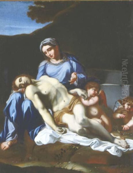 The Pieta Oil Painting by Annibale Carracci