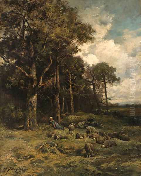 La bergre Oil Painting by Charles Emile Jacque