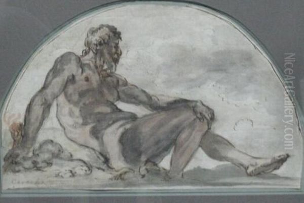 Reclining Figure, Possibly Prometheus Oil Painting by Annibale Carracci