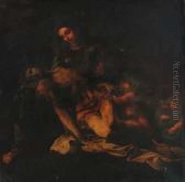 The Pieta Oil Painting by Annibale Carracci