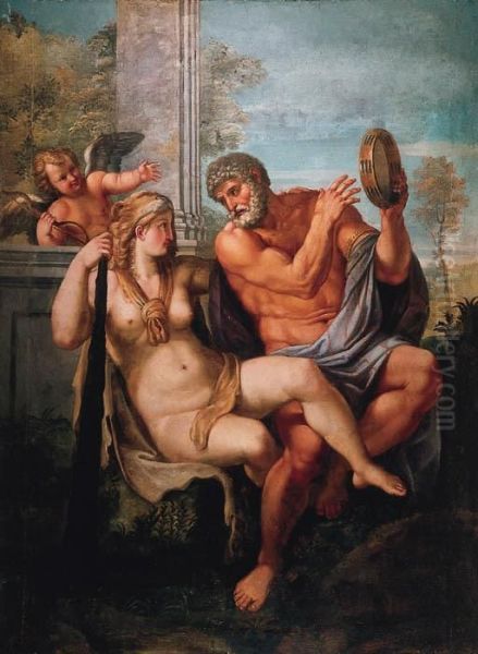 Hercules And Omphale Oil Painting by Annibale Carracci