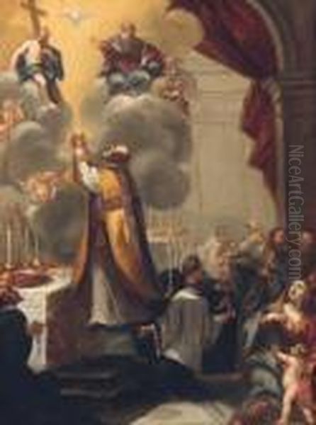 The Mass Of Saint Gregory Oil Painting by Annibale Carracci