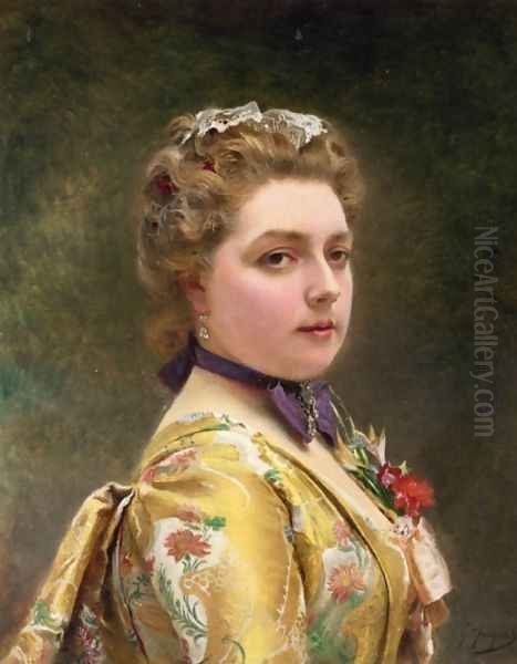 Portrait of a Lady Oil Painting by Gustave Jean Jacquet