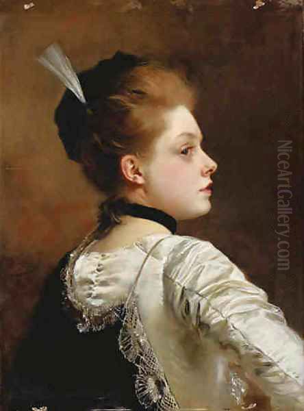 Jeune Fille Oil Painting by Gustave Jean Jacquet