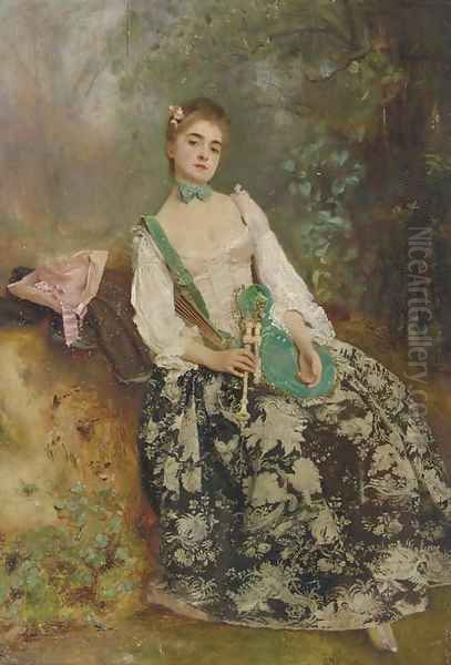 The Elegant Piper Oil Painting by Gustave Jean Jacquet