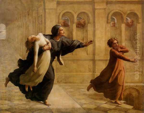 Le Poème de l'âme - Cauchemar (The Poem of the Soul - Nightmare) Oil Painting by Anne-Francois-Louis Janmot