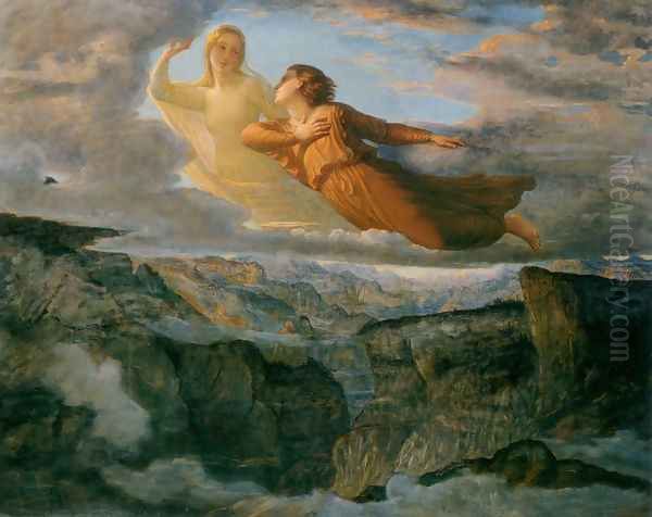 Le Poème de l'âme - L'Idéal (The Poem of the Soul - The Ideal) Oil Painting by Anne-Francois-Louis Janmot