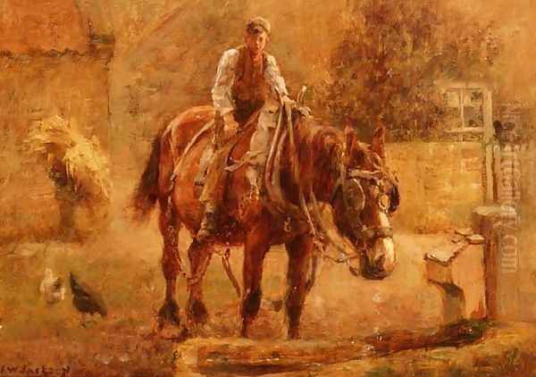 The Drinking Trough Oil Painting by Frederick William Jackson