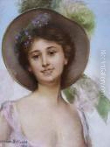 Portrait D'une Elegante Oil Painting by Pierre Carrier-Belleuse