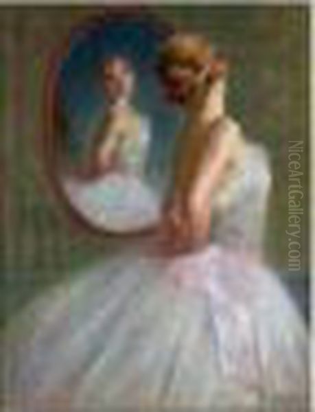 Ballerine Au Miroir Oil Painting by Pierre Carrier-Belleuse