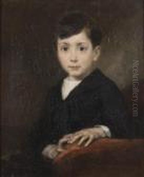 Portrait De Jeune Garcon Oil Painting by Eugene Carriere