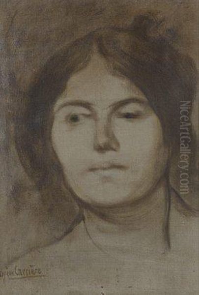 Etude De Visage De Femme Oil Painting by Eugene Carriere