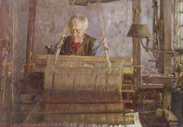 The Last of the Handloom Weavers Oil Painting by Frederick William Jackson