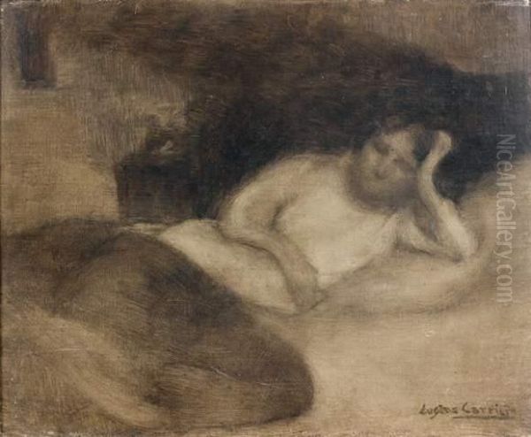 Femme Se Reposant Oil Painting by Eugene Carriere