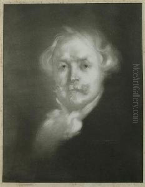 Edmond De Goncourt Oil Painting by Eugene Carriere