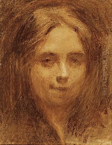 Portrait Of A Woman Oil Painting by Eugene Carriere