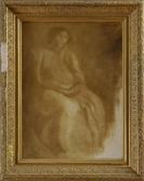 Portrait Of Seated Woman Oil Painting by Eugene Carriere