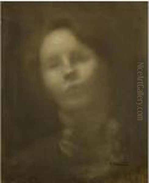 Portrait De Femme Oil Painting by Eugene Carriere