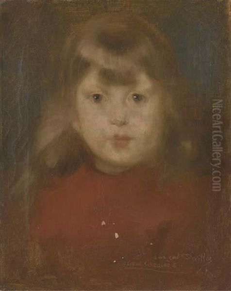 Portrait De Madeleine Devillez Oil Painting by Eugene Carriere