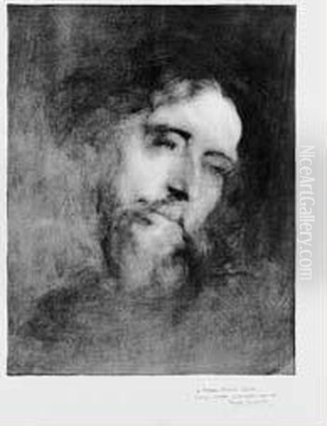 Alphonse Daudet. 1893. Lithographie. 398 X 310. Delteil 16. Oil Painting by Eugene Carriere