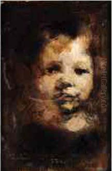 Portrait D'enfant Oil Painting by Eugene Carriere