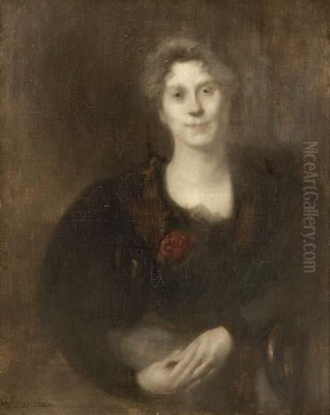 Portrait Of A Woman Oil Painting by Eugene Carriere