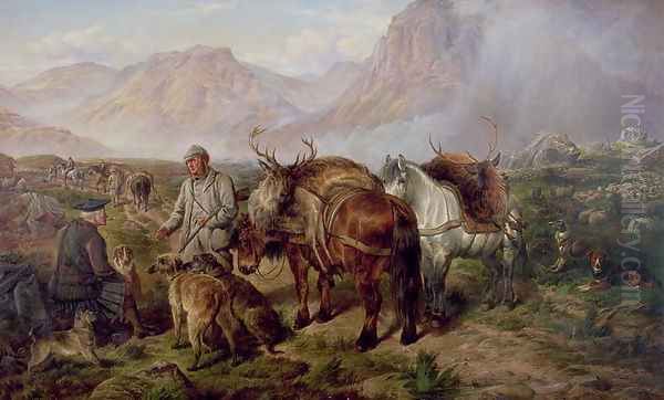 Bringing Home the Deer Oil Painting by Charles Jones