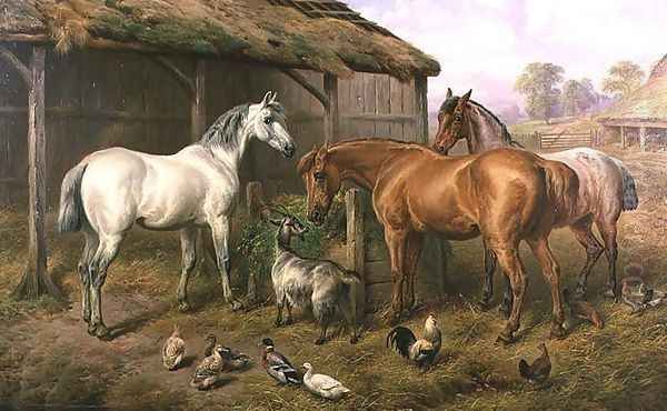 Farmyard Friends Oil Painting by Charles Jones