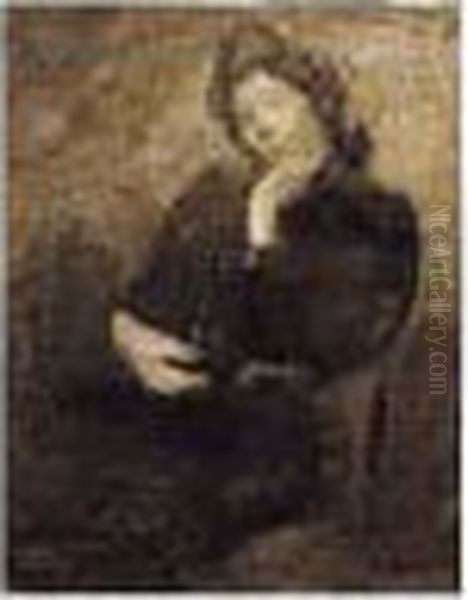 Portrait De Femme Assise Oil Painting by Eugene Carriere