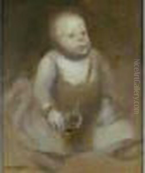 L'enfant Au Hochet Oil Painting by Eugene Carriere