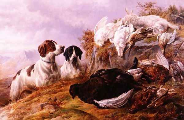 Pointers by the Days bag Oil Painting by Charles Jones