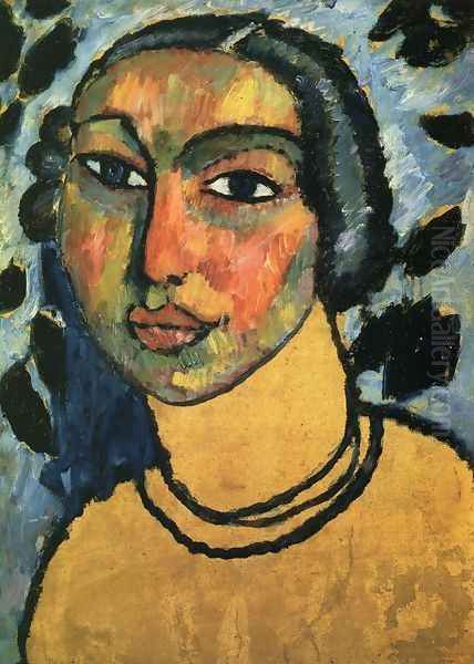 A Jewish Maiden Oil Painting by Alexei Jawlensky