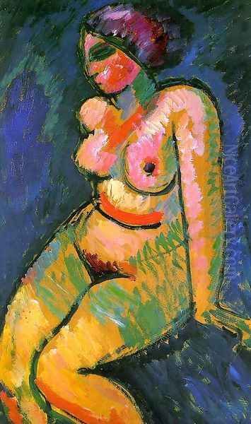 Seated Female Nude Oil Painting by Alexei Jawlensky