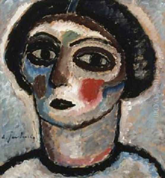 Woman's Head Oil Painting by Alexei Jawlensky