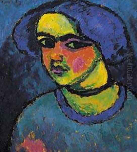 The Black Eyes Oil Painting by Alexei Jawlensky