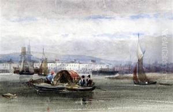 Bridlington Harbour Oil Painting by Henry Barlow Carter